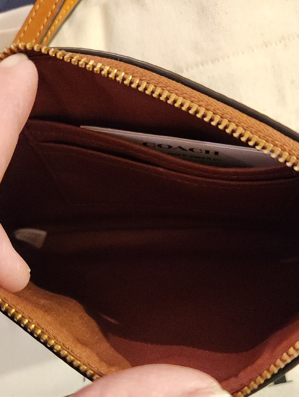 Coach CA217 Multicolor Signature Wristlet with Leather Tag - Picture 3 of 4